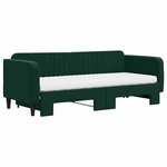 vidaXL Lit de jour avec gigogne et matelas vert foncé 80x200cm velours