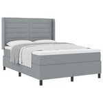 vidaXL Lit à ressorts avec matelas Gris clair 160 x 200 cm tissu