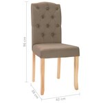 vidaXL Chaises à manger lot de 6 taupe tissu