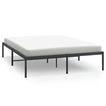 vidaXL Cadre de lit métal noir 140x190 cm