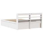 vidaXL Cadre de lit avec tête de lit blanc 120x190 cm bois pin massif