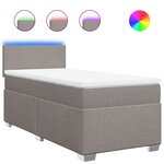 vidaXL Sommier à lattes de lit avec matelas Taupe 90x200 cm Tissu