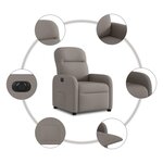 vidaXL Fauteuil inclinable électrique Taupe Tissu