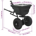 vidaXL Épandeur Noir 53 x 108 x 74 cm PVC et Acier