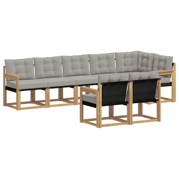 vidaXL Ensemble de canapés d'extérieur 8 Pièces Blanc et gris clair