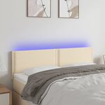 vidaXL Tête de lit à LED Crème 144x5x78/88 cm Tissu