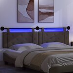 vidaXL Tête de lit suspendue Avec lumière LED Gris Simili cuir