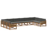 vidaXL Ensemble de canapés d'extérieur 10 Pièces Naturel et Anthracite
