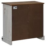 vidaXL Buffet HALDEN porte coulissante blanc 80x40x80 cm bois massif