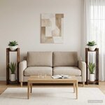 vidaXL Support de Plante 2 pièces Chêne fumé 30 x 30 x 100 cm
