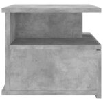vidaXL Table de chevet flottante Gris béton Bois d'ingénierie