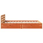 vidaXL Cadre de lit sans matelas cire marron 120x200cm bois pin massif