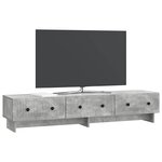vidaXL Meuble TV Gris béton 147 x 34 5 x 30 cm Bois d'ingénierie