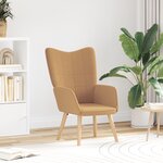 Chaise relaxante vidaXL en tissu beige imitation laine bouclée