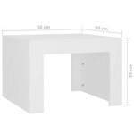 vidaXL Table basse blanc 50x50x35 cm bois d'ingénierie