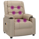 vidaXL Fauteuil de massage électrique Cappuccino Similicuir
