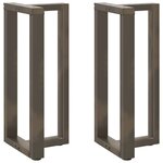 vidaXL Pieds de table de bar en forme de T  2 pièces  noir  50 x 35 x (90-91) cm  acier