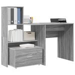 vidaXL Bureau Gris Sonoma 131 5 x 50 x 106 5 cm Bois d'ingénierie