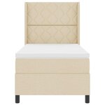 vidaXL Lit à ressorts avec matelas Crème 100 x 200 cm tissu