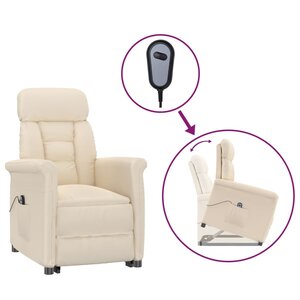 vidaXL Fauteuil inclinable électrique Beige Microfibre