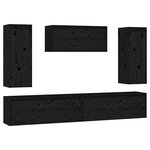 vidaXL Meubles TV 5 Pièces Noir Bois massif de pin