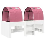 vidaXL Lit avec Tunnel 4 Pièces Blanc et rose Bois d'ingénierie