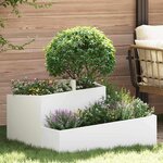 vidaXL Cache-pot de jardin Blanc 80 x 80 x 50 cm Acier laminé à froid