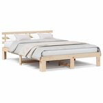 vidaXL Cadre de lit Marron 140 x 200 cm Bois de pin massif