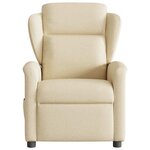 vidaXL Fauteuil inclinable Crème Tissu