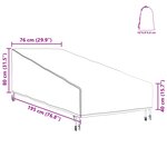 vidaXL Housse de meubles d'extérieur 195 x 76 x 82 cm Rectangulaire