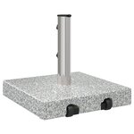 vidaXL Base de parasol à roulettes avec poignée granit gris 29 kg carrée