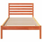 vidaXL Cadre de lit avec tête de lit Brun cire 75 x 190 cm Pin massif
