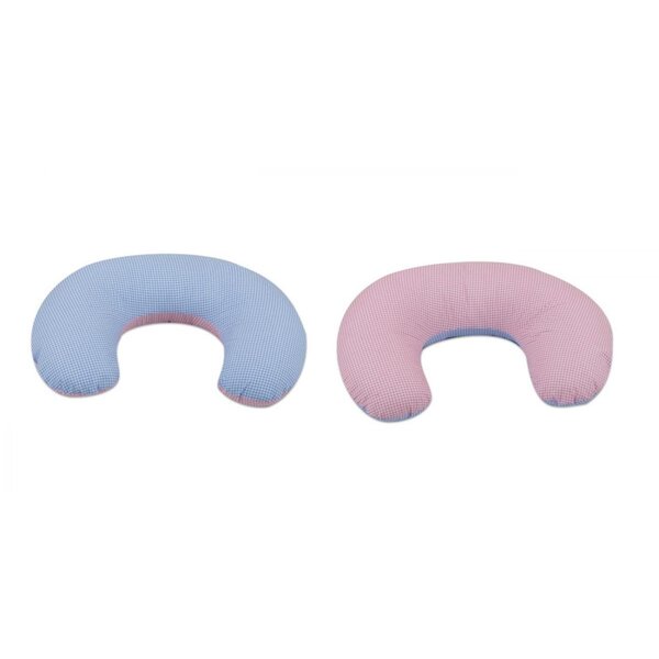 Coussin appui-tête bleu à carreaux   rose à carreaux
