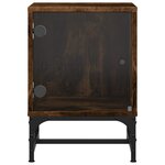 vidaXL Tables de chevet et portes vitrées 2 Pièces chêne fumé 35x37x50 cm