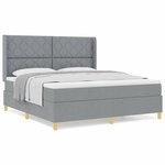 vidaXL Lit à Ressorts avec matelas Gris clair 180 x 200 cm tissu