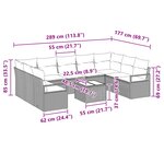 vidaXL Ensemble de Canapés avec coussin 10 Pièces Gris polyrotin