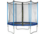 Trampoline " happy " - ø 2.44 m - avec filet + échelle + couverture + kit d'ancrage