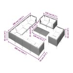 vidaXL Salon de jardin 12 Pièces avec coussins Résine tressée Gris foncé