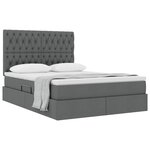 vidaXL Lit avec rangement et matelas Gris foncé 140 x 200 cm Polyester