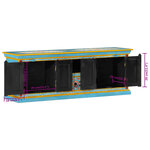 vidaXL Meuble TV bleu 110x30x40 cm bois massif de manguier