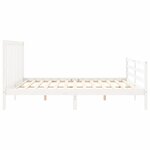 vidaXL Cadre de lit avec tête de lit blanc 200x200 cm bois massif