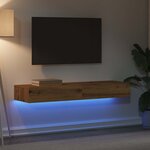 vidaXL Meubles TV avec éclairages LED 2 Pièces chêne artisanal