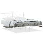 vidaXL Cadre de lit métal sans matelas et tête de lit blanc 150x200 cm
