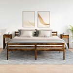 vidaXL Tables de chevet avec tiroir 2 Pièces chêne fumé 35x34x66 5 cm