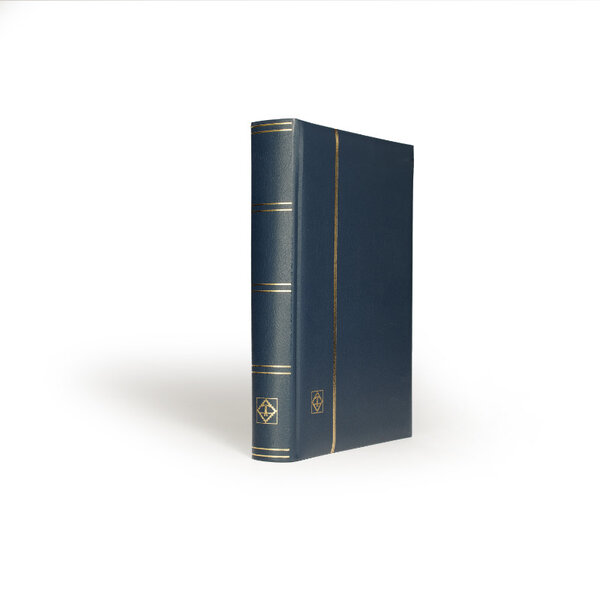 Classeur Premium cuir 64 pages pour timbres. Couleur - Bleu