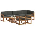 vidaXL Ensemble de canapés d'extérieur 9 Pièces Naturel et Anthracite