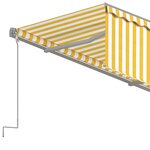 vidaXL Auvent automatique rétractable avec store 4x3 m Jaune et blanc