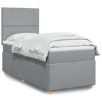 vidaXL Sommier à lattes de lit et matelas Gris clair 90x190 cm Tissu