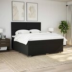 vidaXL Sommier à lattes de lit avec matelas Noir 180x200 cm Tissu