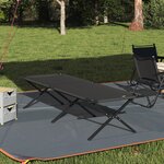 vidaXL Lit de soleil pliant avec sac de transport en tissu Oxford 600D noir